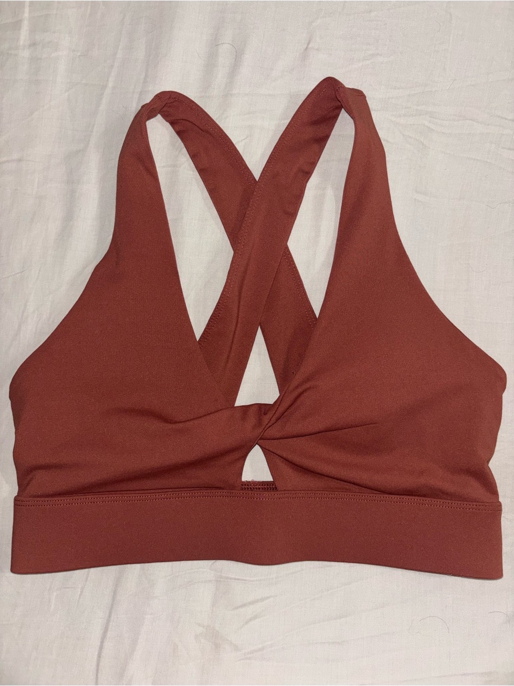 Fabletics Rust Twist Front Crisscross Sports Bra
